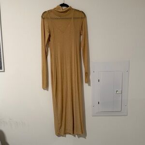 AFRM beige rhinestone dress size medium
